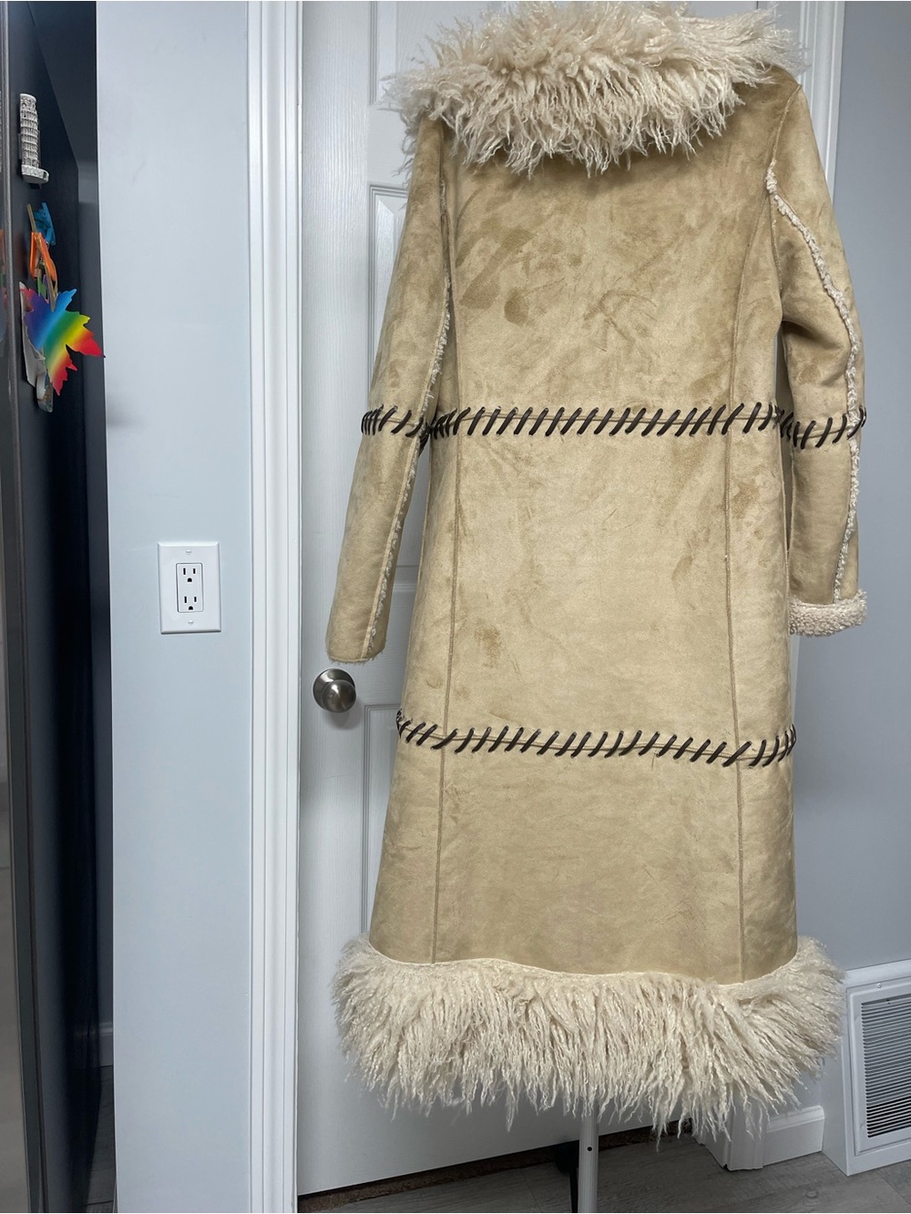 By Anthropologie Faux-Suede Longline Coat - Picture 9 of 10